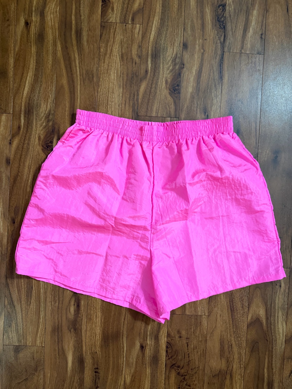 Athletic Works 90s Elastic Waist Neon Pink Athletic Shorts